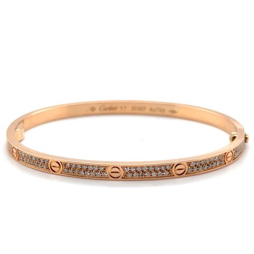 18ct rose gold diamond screw - 18ct,