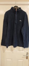 Weird Fish 1/4 Zip Indigo Blue Macaroni Sweatshirt XL 48 in
