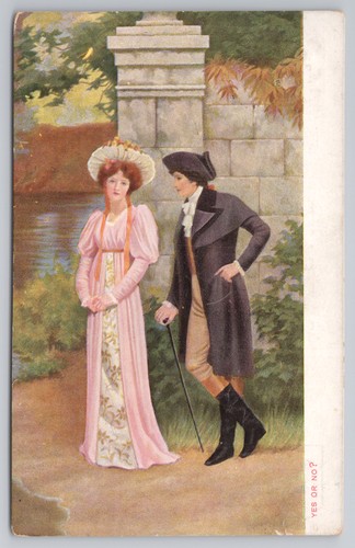 Postcard antique art romantic - antique,