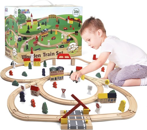 Play build wooden train set - train,