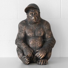 56.5cm Large Gorilla with Cap Hat Ornament Statue Sculpture Figurine Monkey Gift