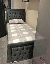 Black Single Bed with storage Excellent condition 