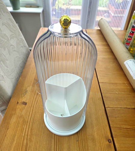 Ribbed clear glass storage - ribbed,