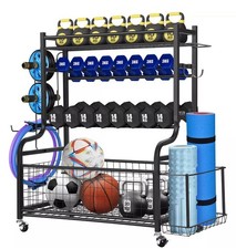 Yoga Mat Storage Rack  Metal Gym Organizer for Dumbells,& Fitness Equipment New