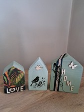 Set 3 Wooden Houses Love Home Green Decor Home Accessories Home Decor Decorate