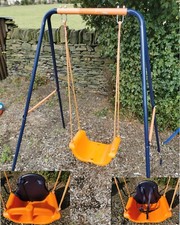 Hedstrom 3-in-1 Swing Outdoor Safety Seat Metal Frame Toddler Kids Childs Garden