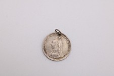 Silver Victorian Threepence love token charm 1891