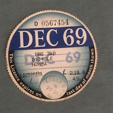 USED OLD  TAX DISC  DECEMBER 1969  IT WILL BE VERY RARE