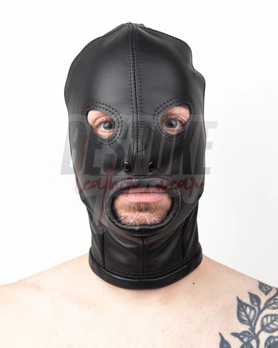 Real leather bondage - leather, mask
