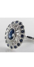 9K 9CT WHITE GOLD  BLUE