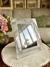 Waterford Crystal Heavy Lead Crystal Photo Picture Frame Ribbed Pattern 5 x 7 in