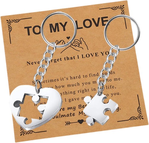 2pcs couples keyrings jigsaw - couples, keyrings,