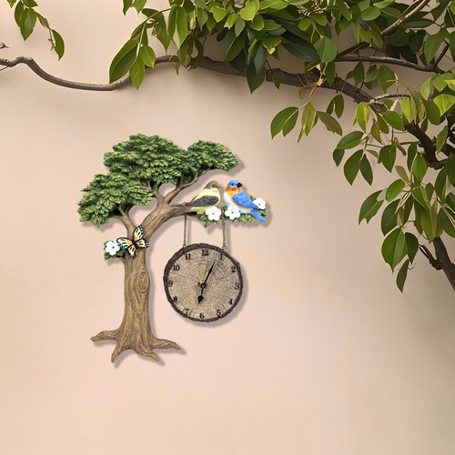 Oak tree clock with bird - tree,