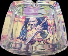 Beautiful Bob Marley Jammin Colourful Portrait Glass Ashtray