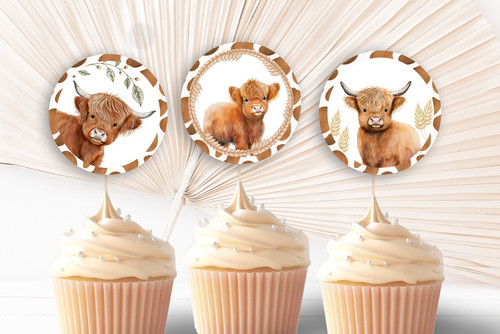 Highland cow cake toppers - cow,