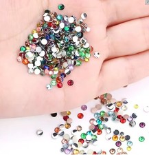 2,3,4,5 &6mm Crystal Flat Back Nail Art Face Festival Rhinestones Gems Mix Packs