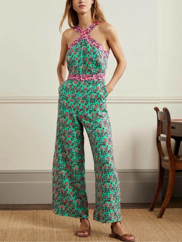 Boden green pink floral - &,