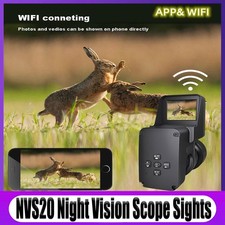 NVS20 Night Vision Rifle Scope Sight Infrared Camera WIFI APP 1080P Rechargeable