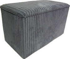 Ottoman / Toy Box / Hide Away Storage Solution - Grey Jumbo Cord 