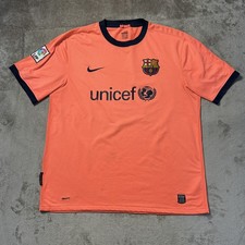 Original FC Barcelona Football Shirt Mens Extra Large Nike 2009/10 Away Pink Vtg