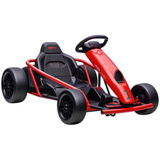 HOMCOM 24V Electric Go Kart for Kids with Music, Horn Honking, Slow Start