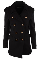 PRADA NAVY WOOL COAT IT 40 UK