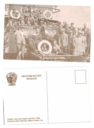 Postcard trawler crew and - trawler,