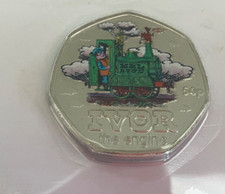 2025 GUERNSEY IVOR THE ENGINE COLOUR FIFTY 50 PENCE COIN  BU