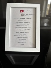 White Star Line Titanic 2nd Class Menu Print 6 X 4 Framed