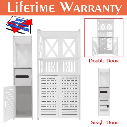 White pvc bathroom storage - white,