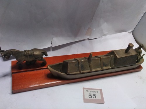 Canal boat brass model - canal,