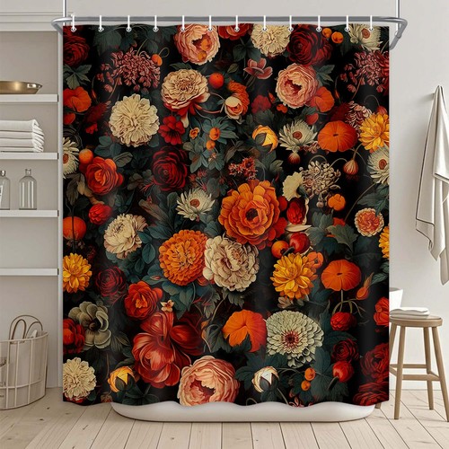 Vintage floral shower curtain - vintage,