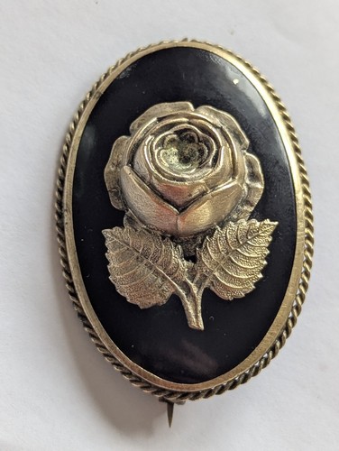 Antique mourning brooch - mourning,