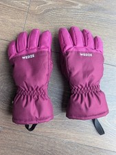 Wedze girls raspberry purple water proof snow ski gloves Y5-8