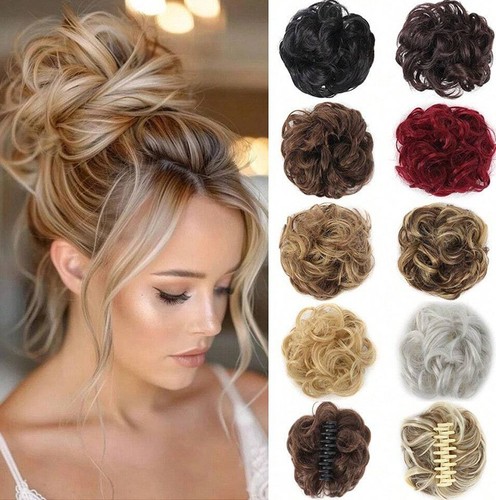 Thick curly messy - , bun