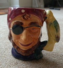 VINTAGE SHORTER AND SON PIRATE/PARROT TOBY JUG  HAND PAINTED
