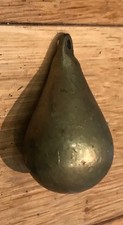 Antique original vintage brass dutch clock pear weight (308 g) (F8)