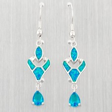5x7 Pear Simulated Blue Topaz