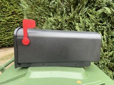 Post-Mount US style Mailbox, Medium, Black Plastic - PL10B0AM