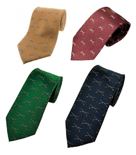 Crossed shotgun neck tie clay - shotgun,
