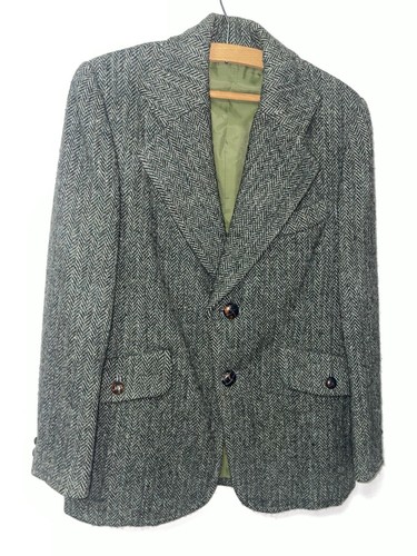 Derby green tweed - green, wool