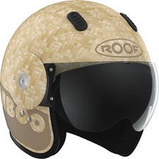 Roof Bamboo Natural Motorcycle Motorbike Open Face Helmet - Pure Matt Sand