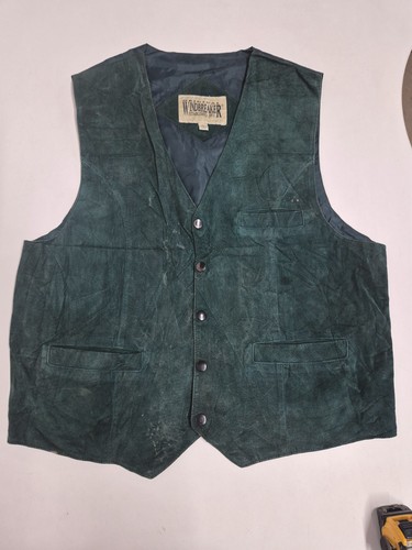 Vintage leather waistcoat - , 44"