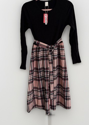 Tartan dress black pink - black, &