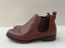 LADIES WOMEN'S BROWN LEATHER CHELSEA ANKLE BOOTS UK SIZE UK 3 EUR 36 - B18