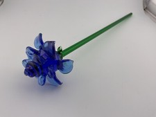 hand blown art glass blue