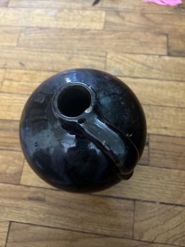 Antique brown glaze crock - brown,