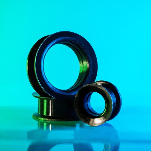 Black silicone ear tunnel - silicone,