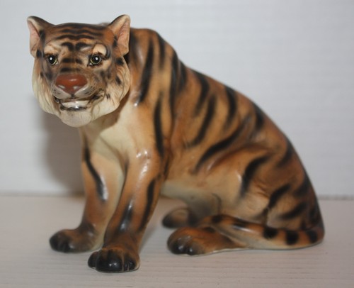 Vintage sitting tiger - vintage,