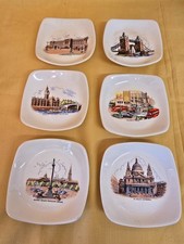 COLLECTION OF 6 WADE VIEWS OF LONDON  TOURIST SITES TRINKET DISHES C1960